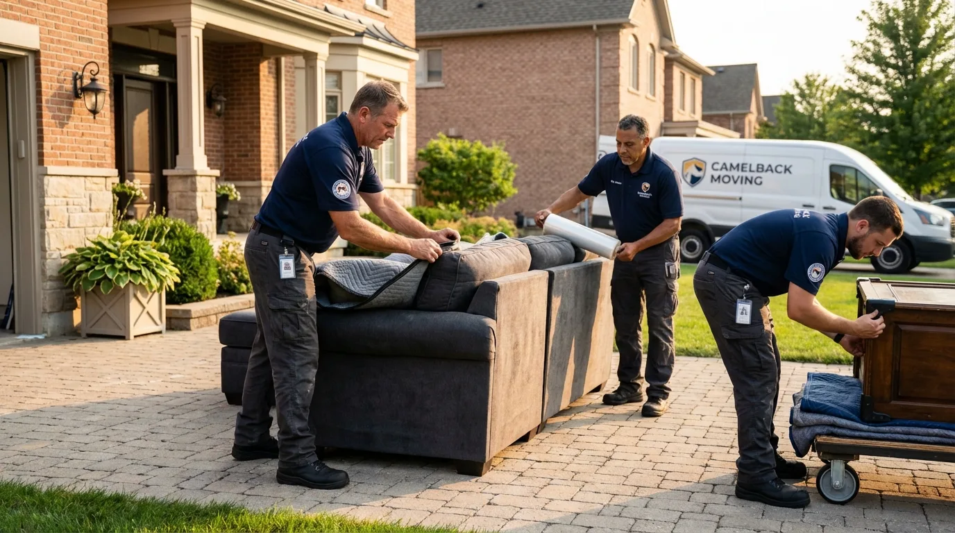 Large estate moving crew wrapping furniture in Kilmarnock, VA